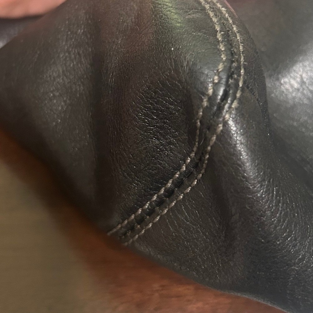 Coach Madison Maggie Black Leather Shoulder Bag Silver Hardware Pleated#888 - Picture 11 of 13